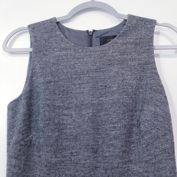 J. Crew Wool Blend Gray Chevron Print Sheath Dress Professional Work - Picture 4 of 13